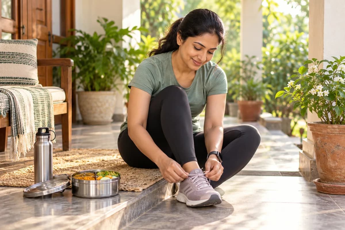 Everyday movement and balanced meals as part of a sustainable routine.